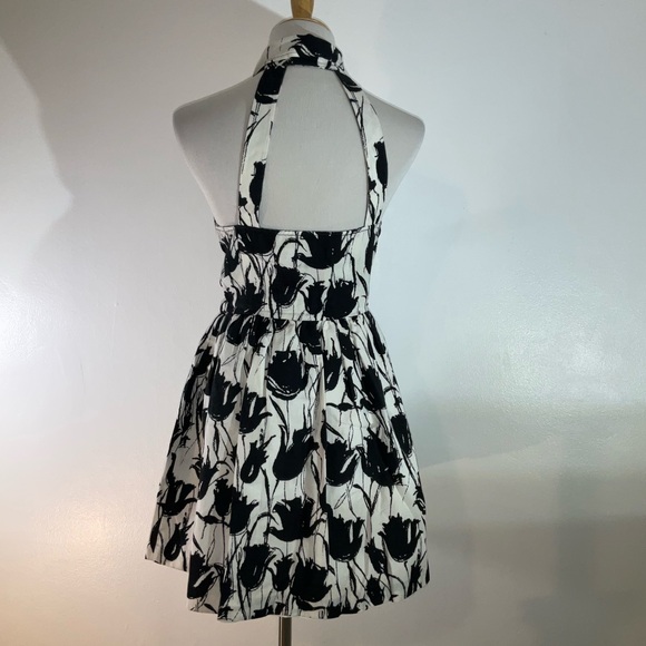 Anthropologie Black and White Halter Mini Dress - Picture 11 of 11
